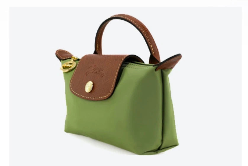 Le Pliage Original Pouch with handle Moss Green - Recycled canvas