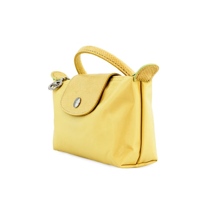 Le Pliage Original Pouch with handle Wheat Yellow - Recycled canvas