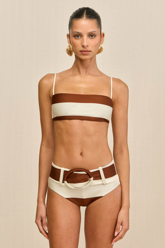 ESTRELLA BIKINI TOP - LARGE SADDLE STRIPE