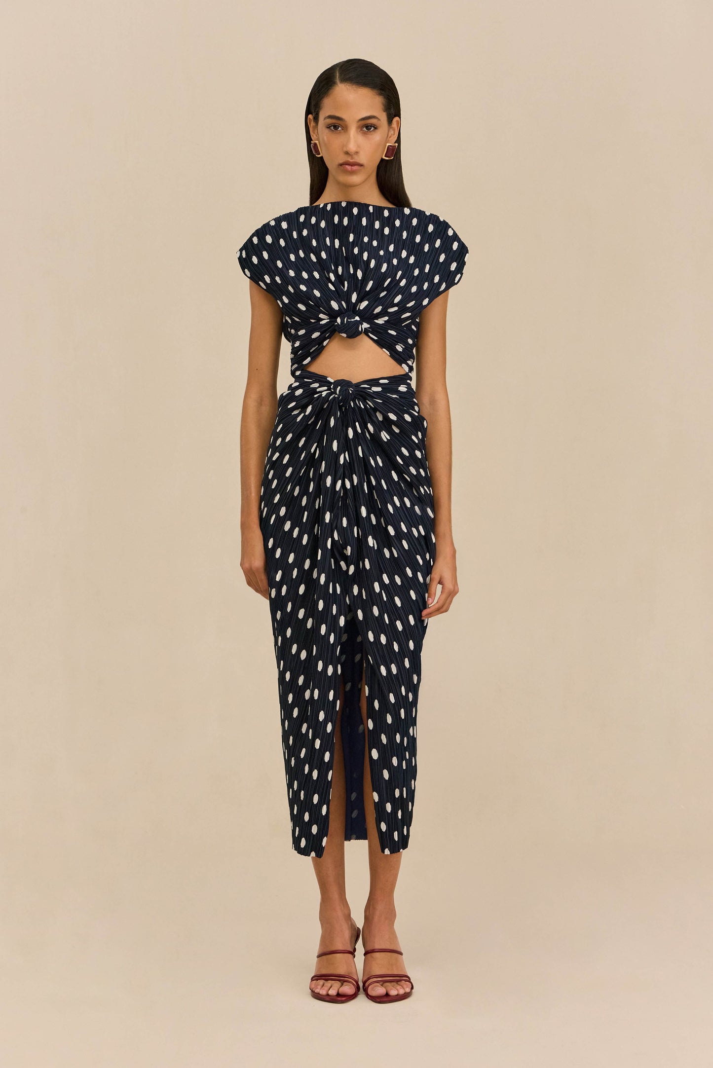 AIRA DRESS - SMALL DOT DEEP LAKE