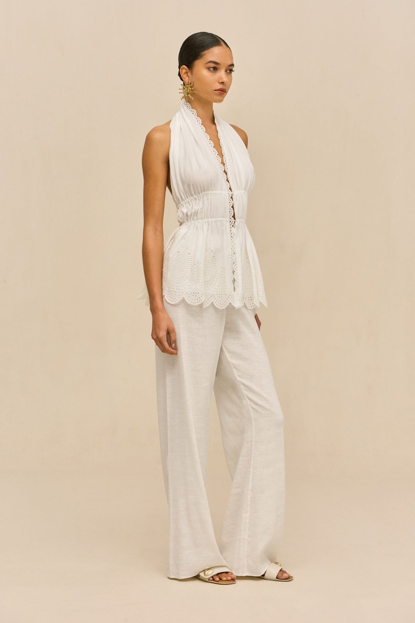 SARA PANT - OFF WHITE LINEN