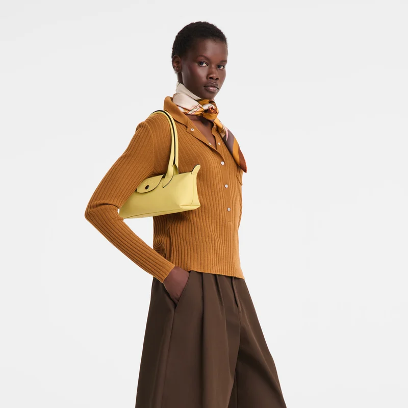 Le Pliage Xtra M Shoulder bag Lime - Leather