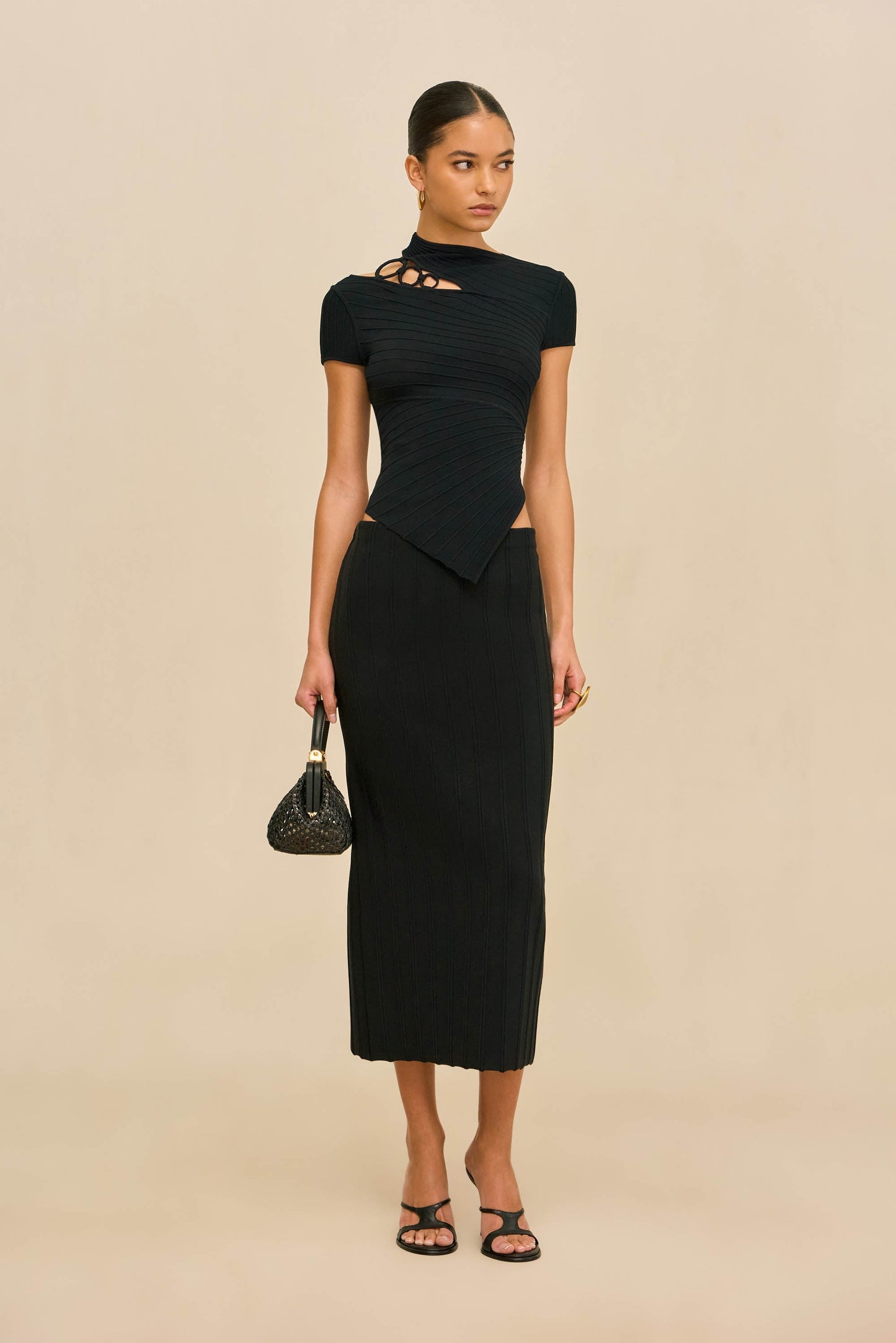 MARLINE KNIT SKIRT - BLACK