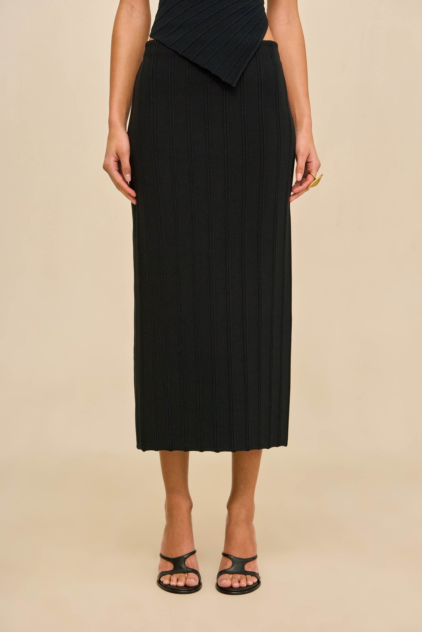 MARLINE KNIT SKIRT - BLACK