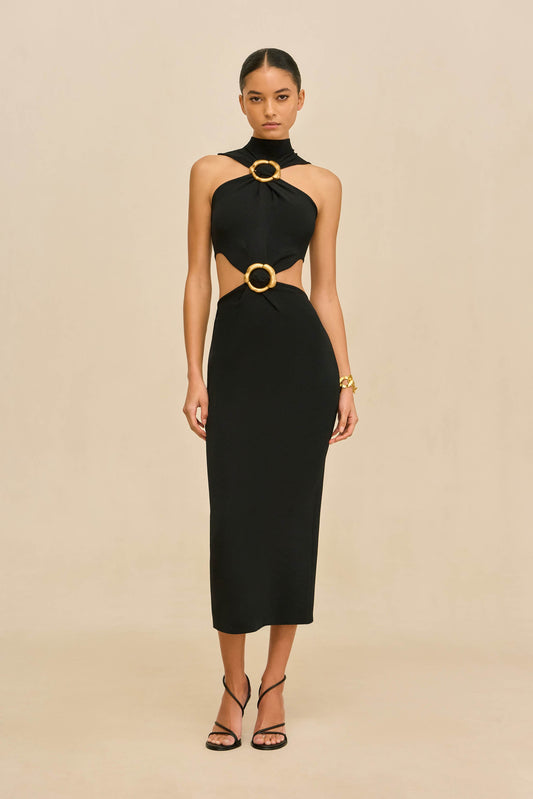 AMBAR KNIT DRESS - BLACK