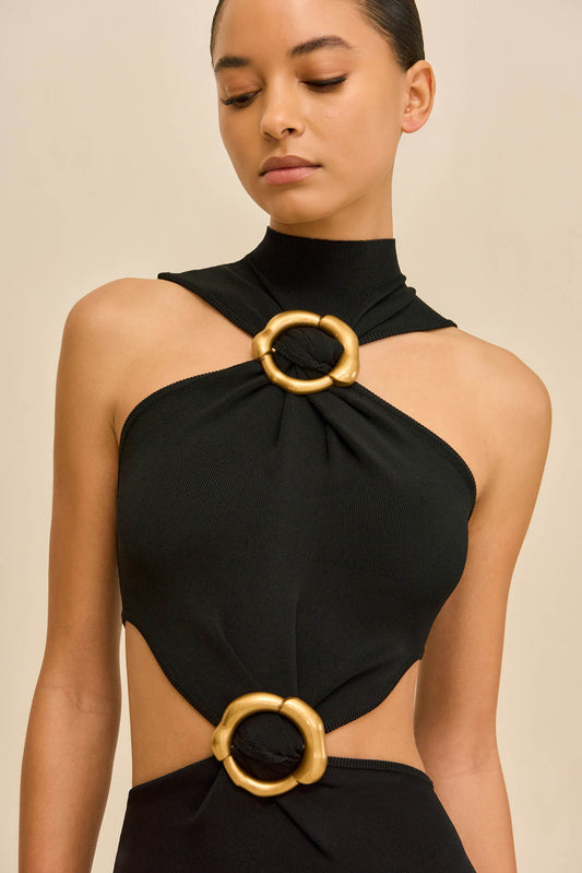 AMBAR KNIT DRESS - BLACK