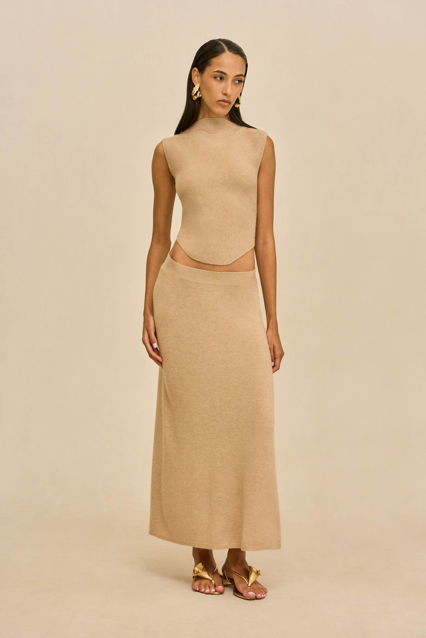 ROMMA KNIT TOP - SESAME
