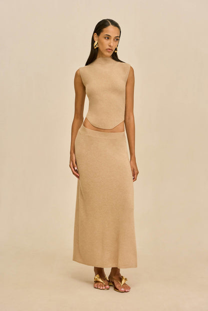 ROMMA KNIT TOP - SESAME
