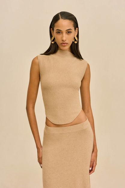 ROMMA KNIT TOP - SESAME
