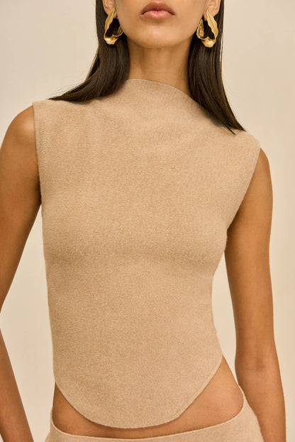 ROMMA KNIT TOP - SESAME