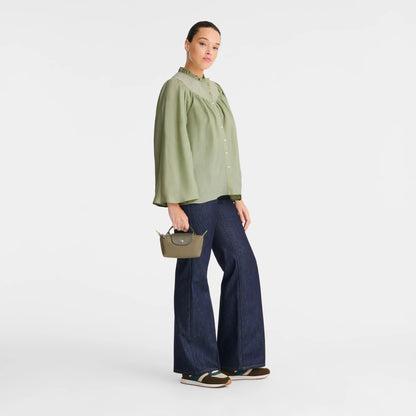 Le Pliage Original Pouch with handle Artichoke - Recycled canvas