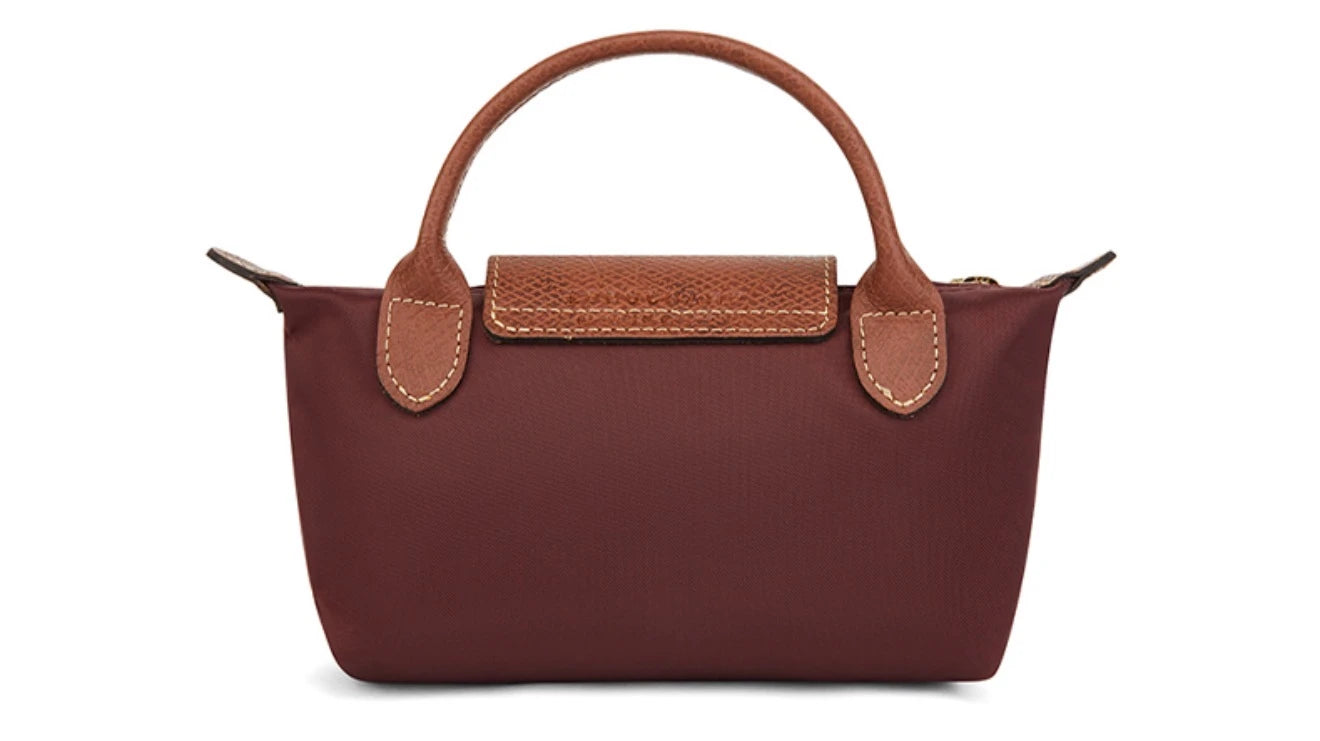 Le Pliage Original Pouch with handle Classic Burgundy - Recycled canvas