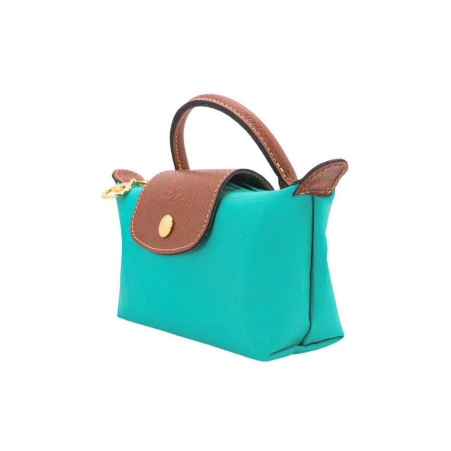 Le Pliage Original Pouch with handle Turquoise Green - Recycled canvas