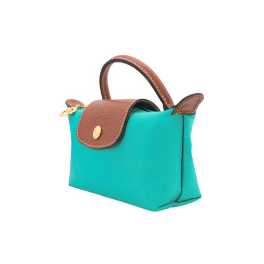 Le Pliage Original Pouch with handle Turquoise Green - Recycled canvas