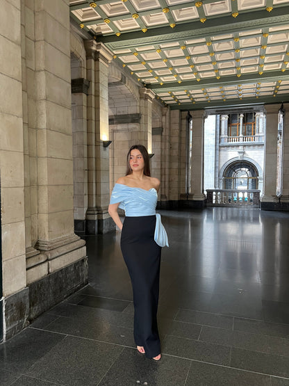 The Serra dress blue and black