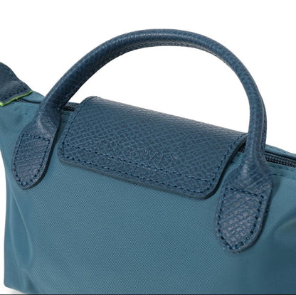 Le Pliage Original Pouch with handle Peacock Blue - Recycled canvas