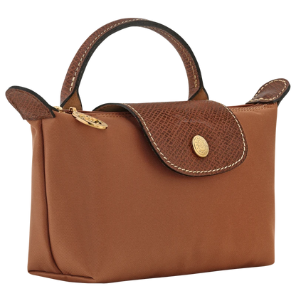 Le Pliage Original Pouch with handle Cognac - Recycled canvas