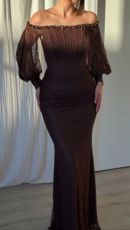 The Zafira dress brown