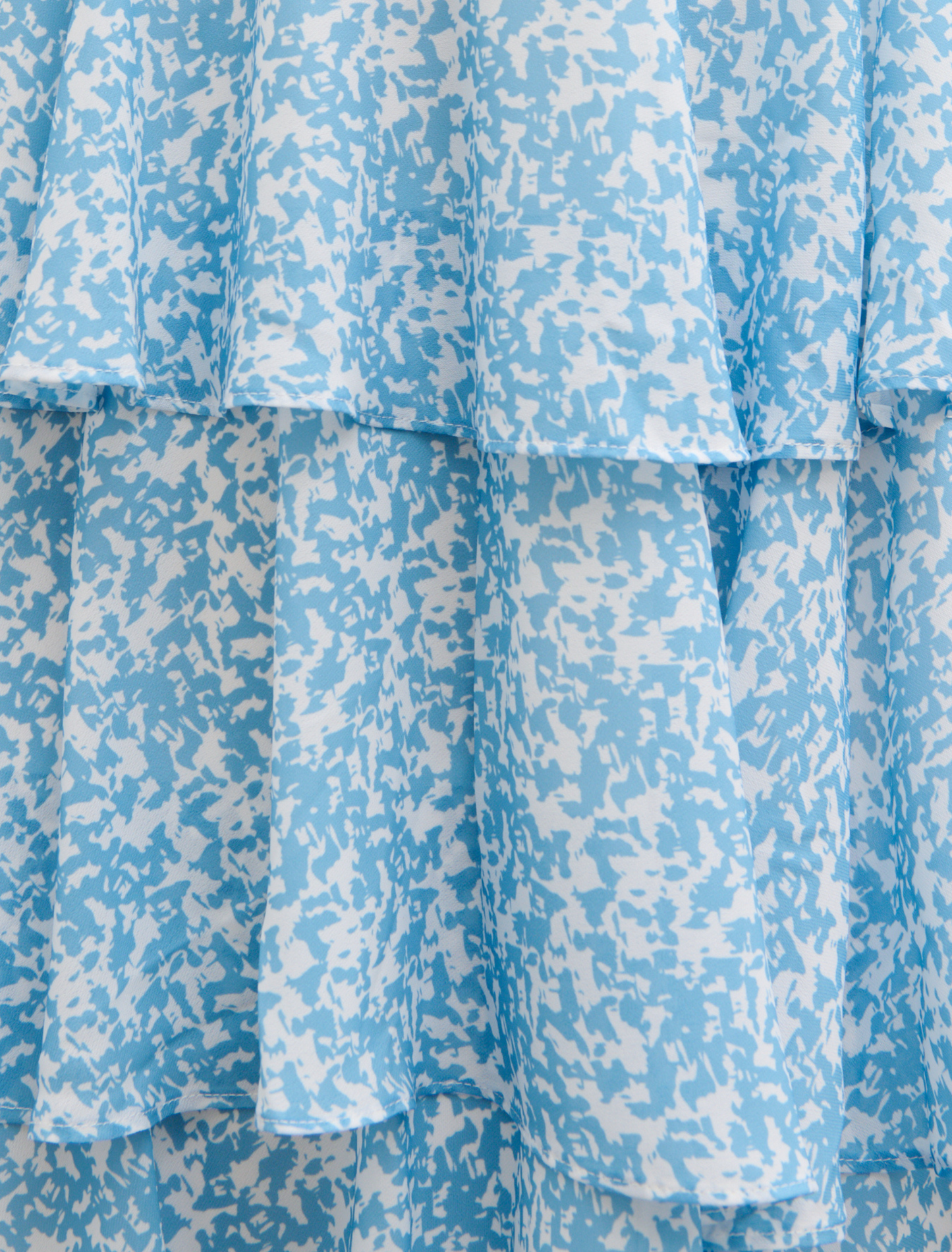 Lissy Ruffle Midaxi Dress - Blue Abstract