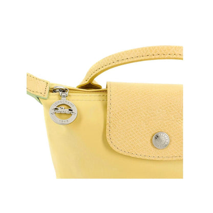 Le Pliage Original Pouch with handle Wheat Yellow - Recycled canvas
