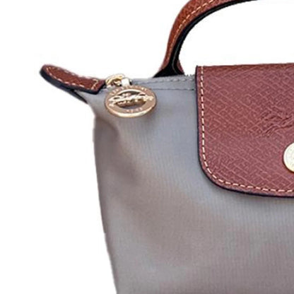 Le Pliage Original Pouch with handle Turtledove Gray - Recycled canvas
