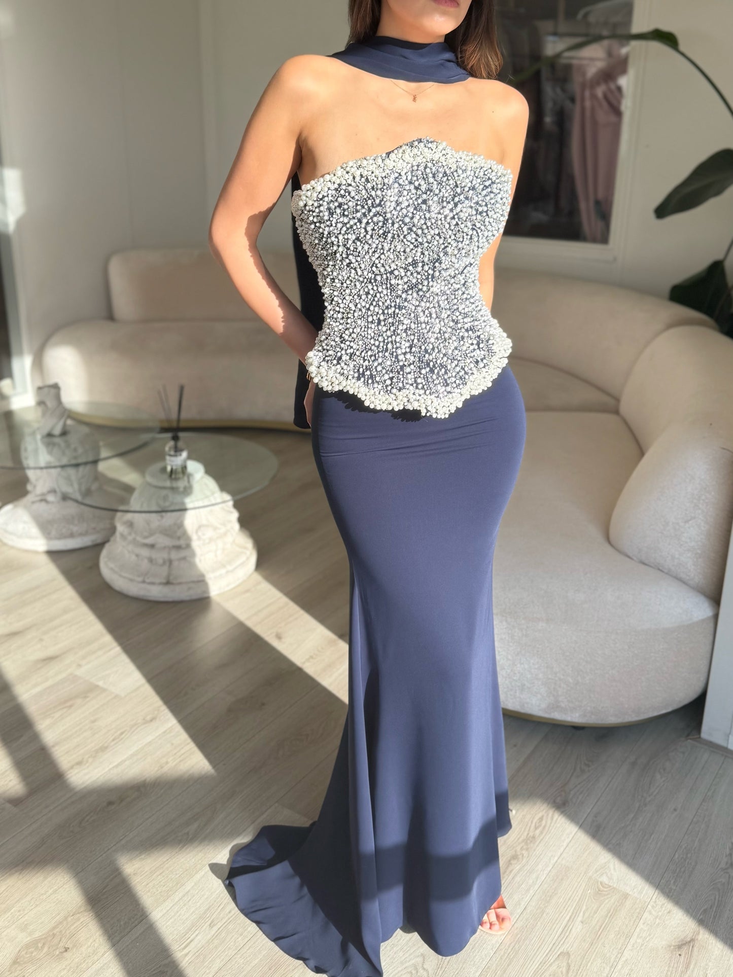 The Riana dress navy blue