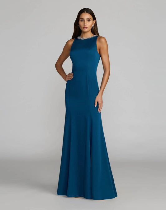 Embellished Neck Trumpet Gown