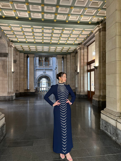 The Bahar dress navy blue