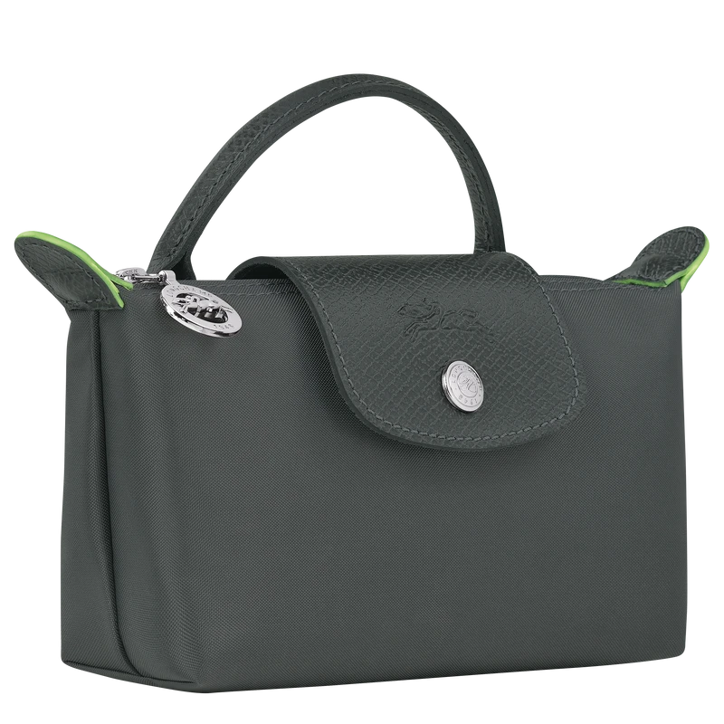 Le Pliage Original Pouch with handle Graphite Black - Recycled canvas