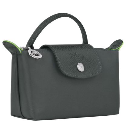 Le Pliage Original Pouch with handle Graphite Black - Recycled canvas