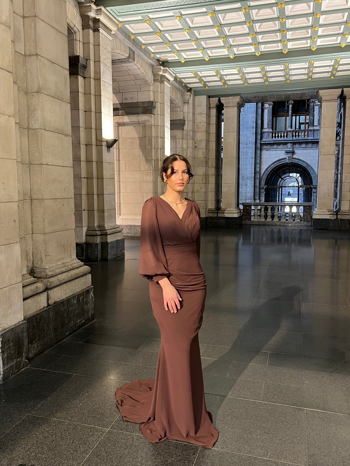The Sevda dress brown