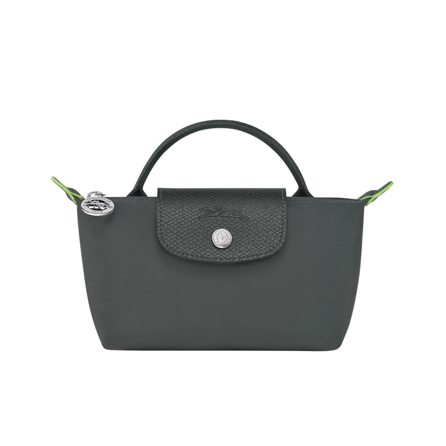 Le Pliage Original Pouch with handle Graphite Black - Recycled canvas