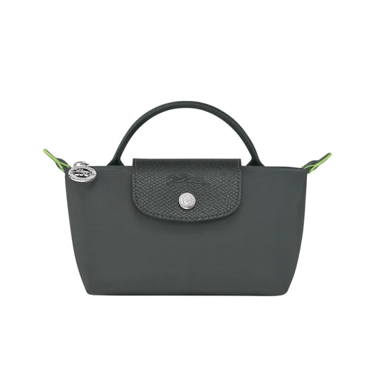 Le Pliage Original Pouch with handle Graphite Black - Recycled canvas