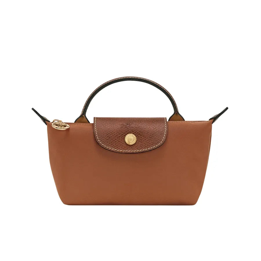 Le Pliage Original Pouch with handle Cognac - Recycled canvas