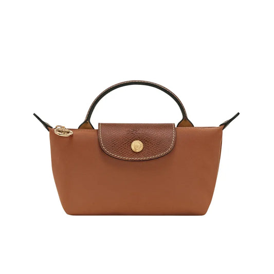Le Pliage Original Pouch with handle Cognac - Recycled canvas