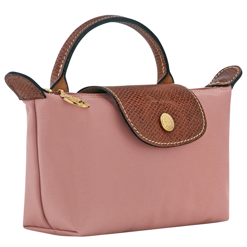 Le Pliage Original Pouch with handle Pink Tea - Recycled canvas