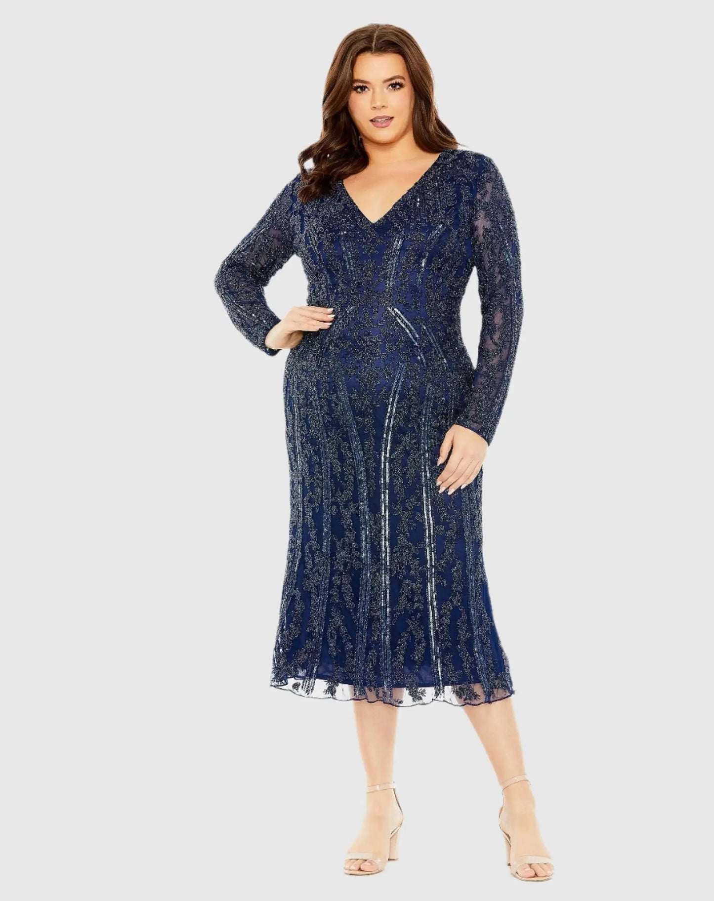 Long Sleeve Embellished Dress
