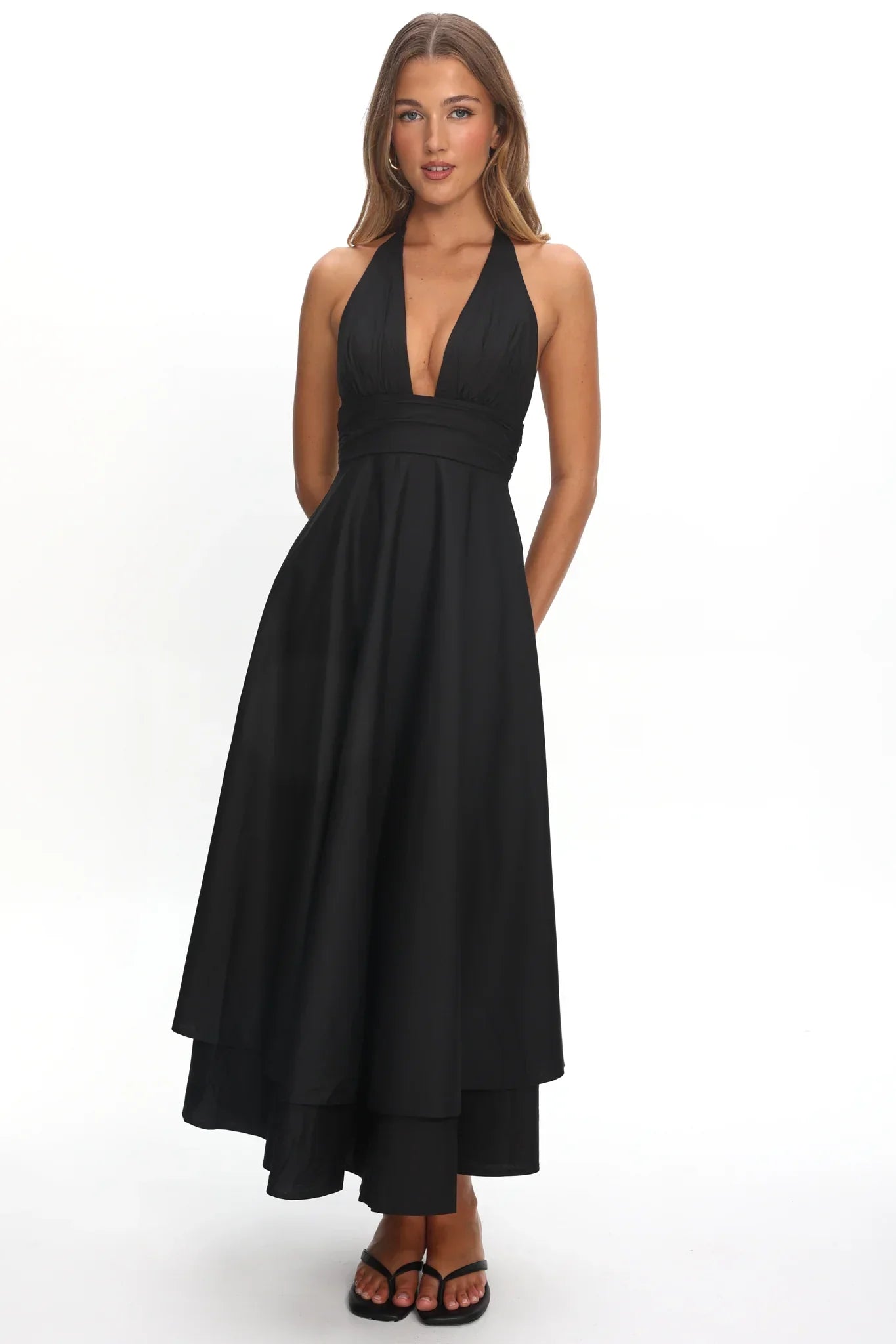 As It Was Halterneck A-Line Maxi Dress Black