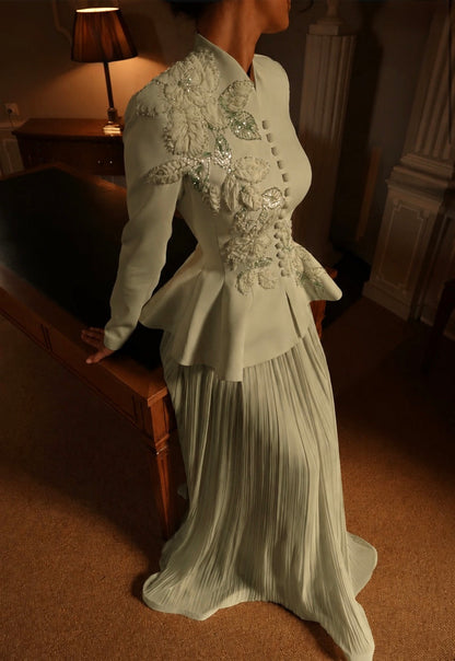 The Aurelia suit soft green
