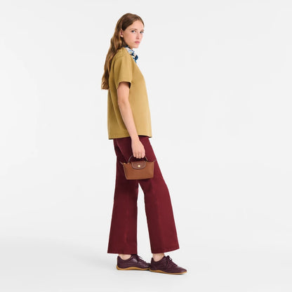 Le Pliage Original Pouch with handle Cognac - Recycled canvas
