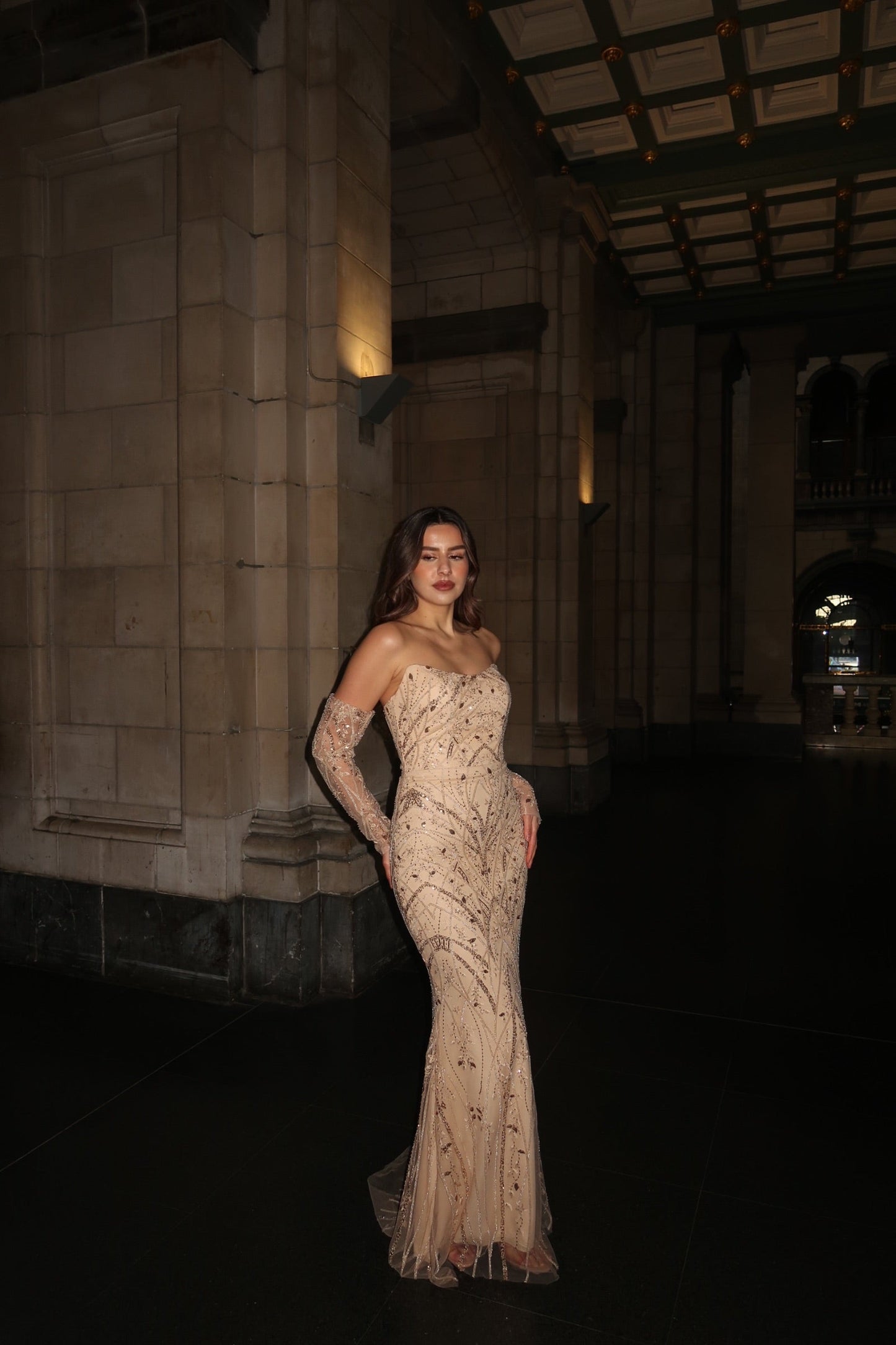 The Elida dress gold