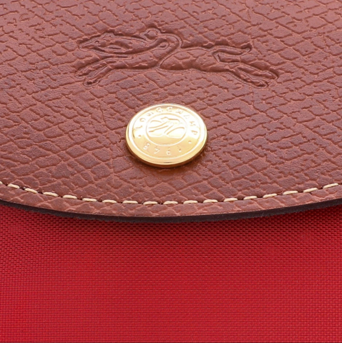 Le Pliage Original Pouch with handle Cinnabar Red - Recycled canvas