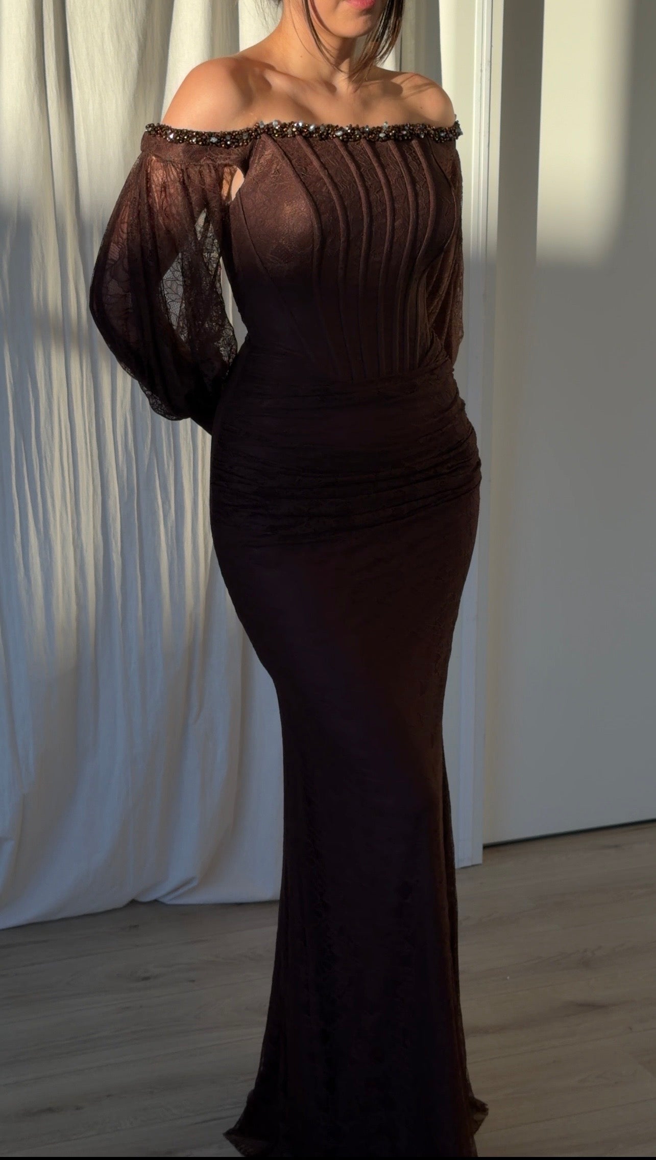 The Zafira dress brown