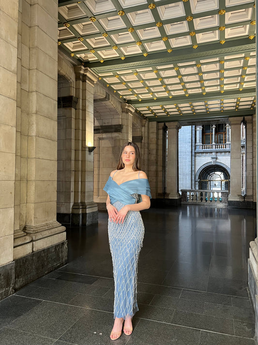 The Delina dress blue