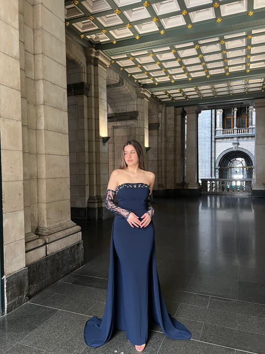 The Ariel dress navy blue