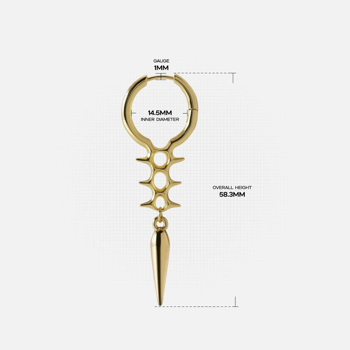 BIOMECH SPINE EARRINGS