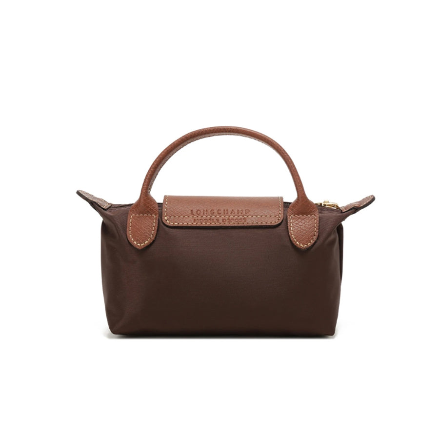 Le Pliage Original Pouch with handle Ebony Brown - Recycled canvas