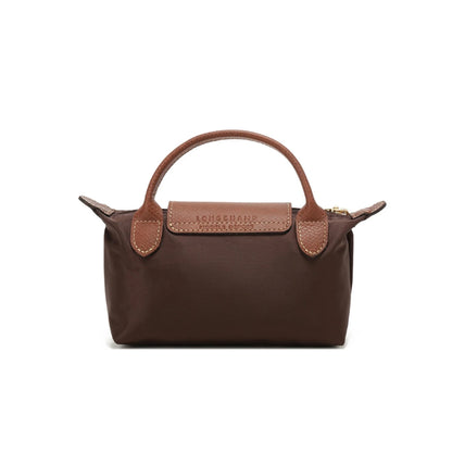 Le Pliage Original Pouch with handle Ebony Brown - Recycled canvas