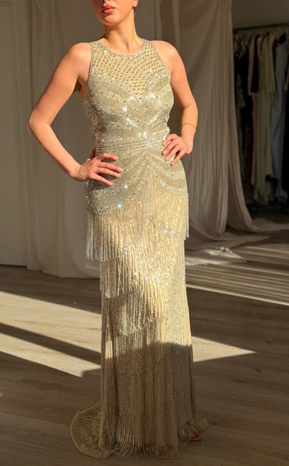 The Sela dress beige gold