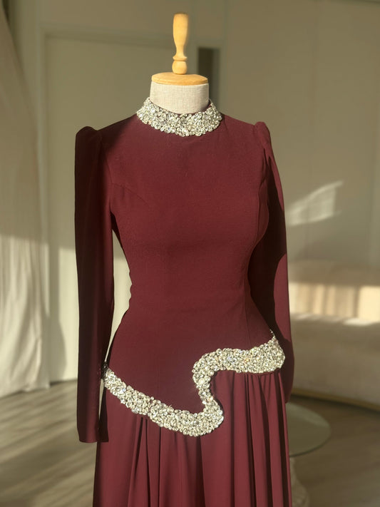 The Daisy dress burgundy